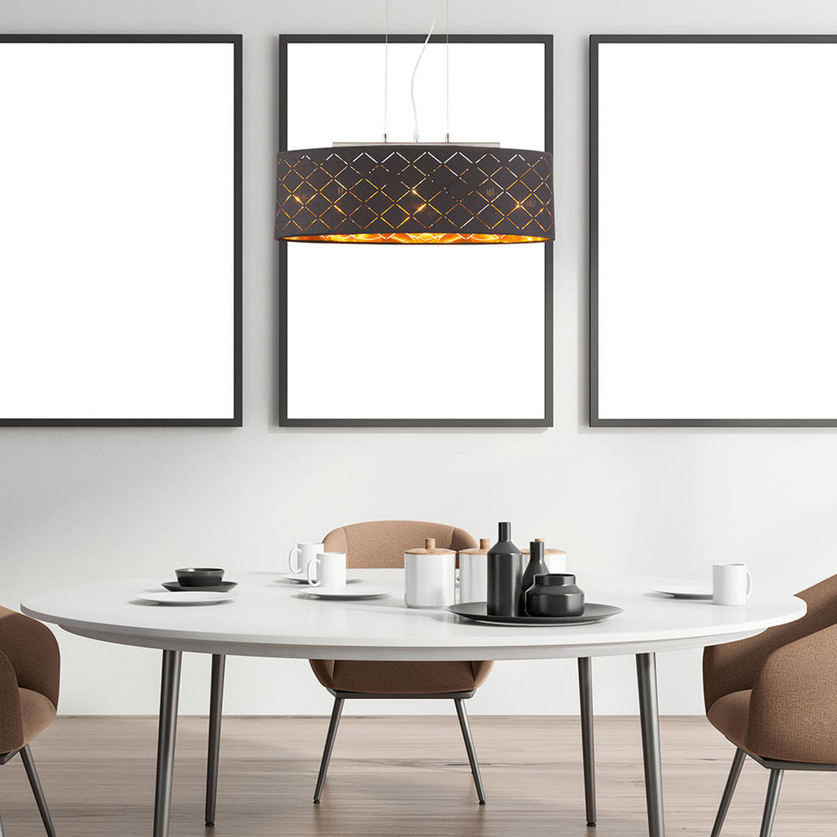 LED HÄNGELEUCHTE Clarke Schwarz Metall - Schwarz, Metall (65/25/140cm)