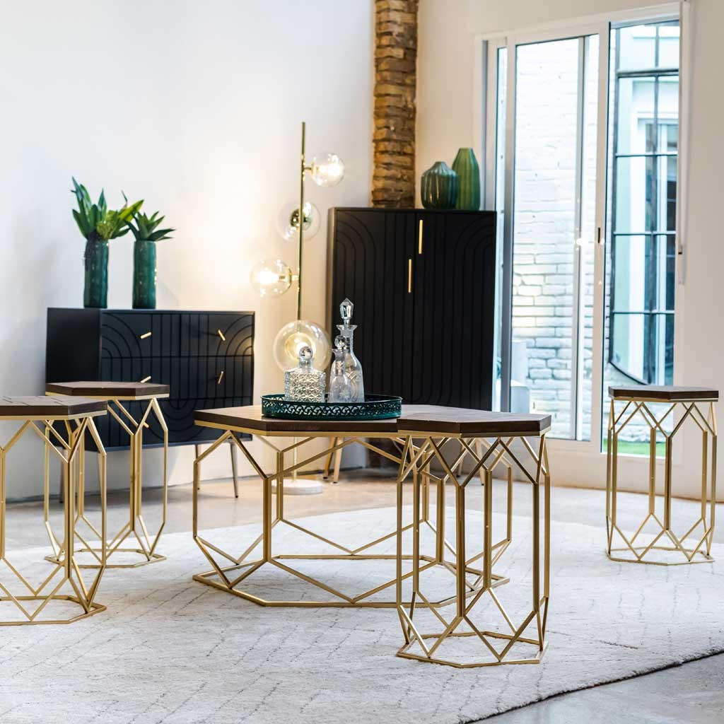 KOMMODE aus Holz und Metall, Schwarz 80x37x78 - Grau, Holzwerkstoff (80/37/78cm) - Wanderlust