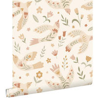 TAPETE Blumen und Vögel 50 x 900 cm - Beige, Papier (50/0.1cm) - ESTAhome