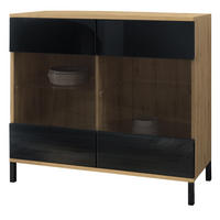 KOMMODE Bari Schwarz Hochglanz - Schwarz Hochglanz, Holzwerkstoff (92.5/83.5/35cm) - Vladon