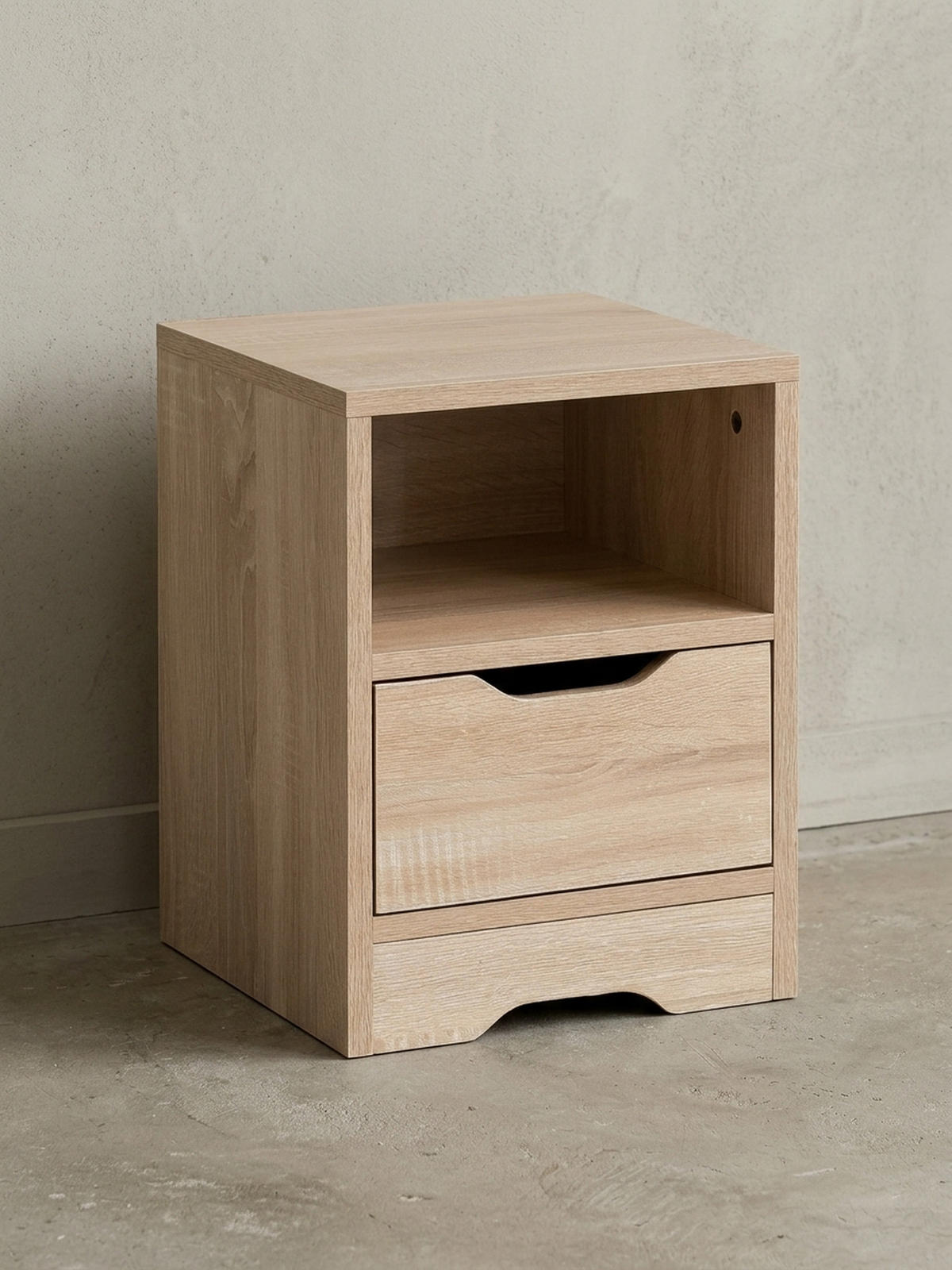 NACHTTISCH Modern Schublade Ablage Kratzfest ILM, Beige 31x31x43 cm - Beige, Holz (31/43/31cm) - KADIMA DESIGN