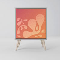 SIDEBOARD IRREGULAR PINK, Grau, 57,5x42x77,5 cm, Schräge Buchenholzfüße - Buchefarben/Multicolor, Holzwerkstoff/Buchenholz (57.5/77.5/42cm) - SpaceRebels