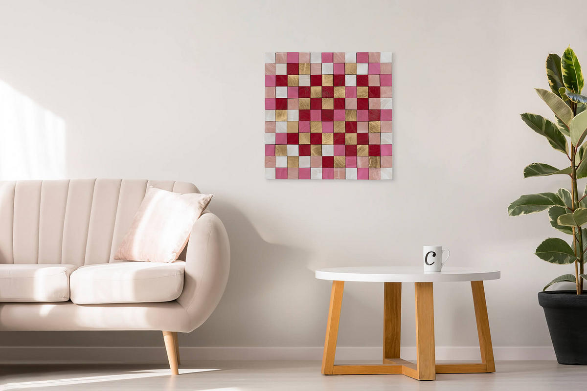 HOLZBILD Rot 75/75 cm - Rot, Holz (7/75cm) - KUNSTLOFT