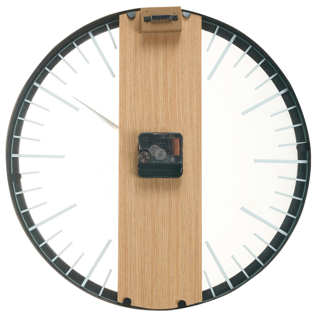 WANDUHR Kunststoff Schwarz/heller Holzfarbton Villora - Schwarz, Kunststoff (38/38/3cm) - Beliani