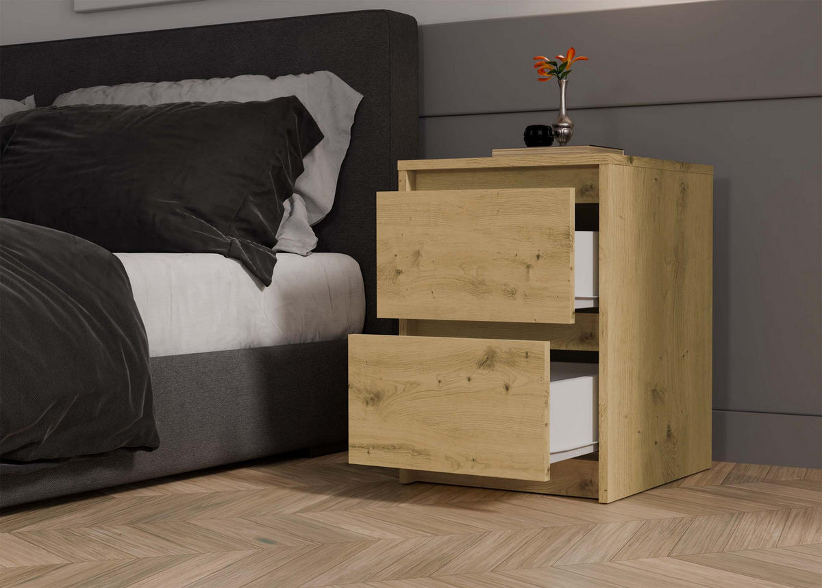 NACHTTISCH KARO K2 - EICHE ARTISAN - Eiche Artisan, Holzwerkstoff (40/55/43cm) - CDF