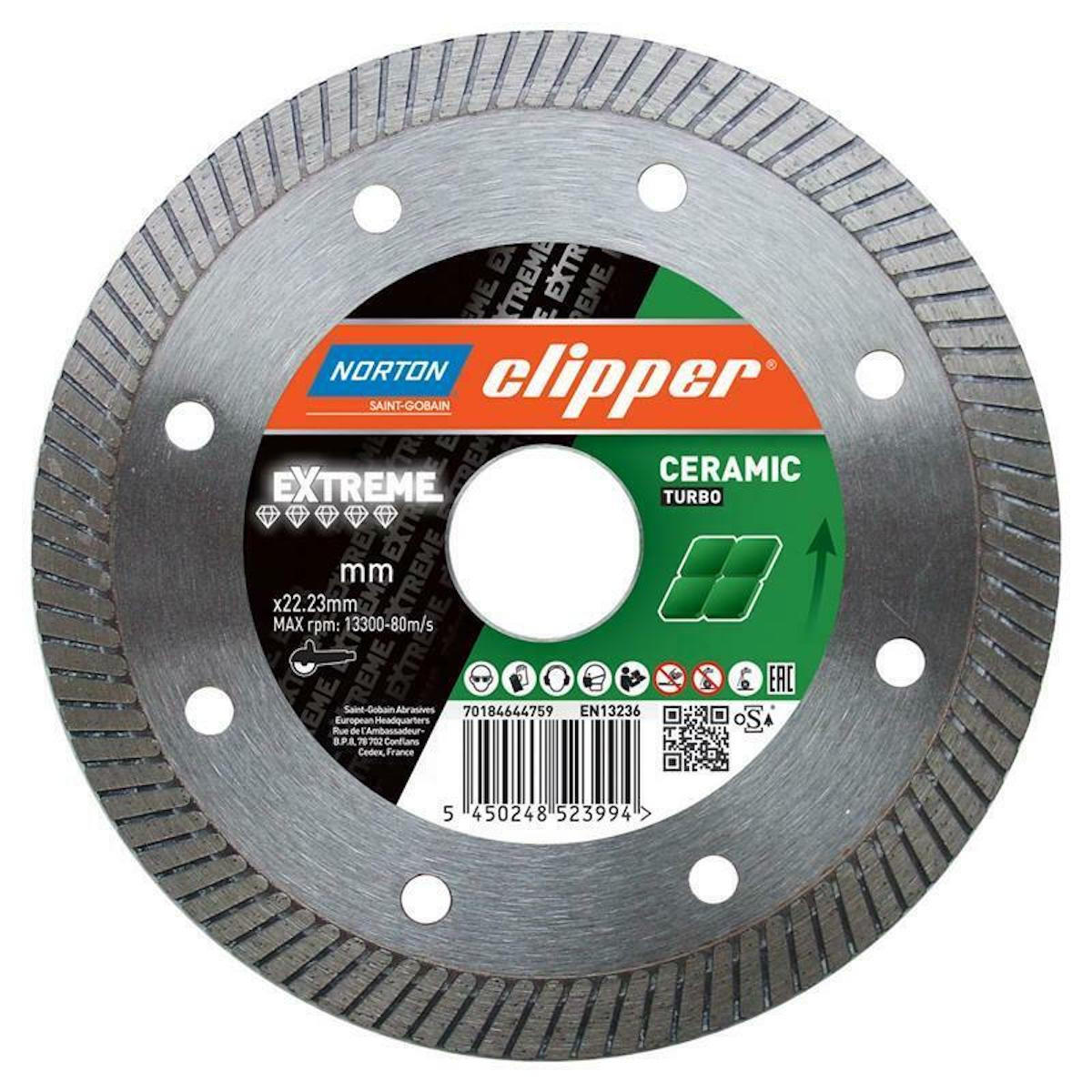 DIAMANTTRENNSCHEIBE Extreme Ceramic Turbo- 125 22,2 mm 70184644760 - Multicolor, Metall (16/14/1cm) - Norton Clipper