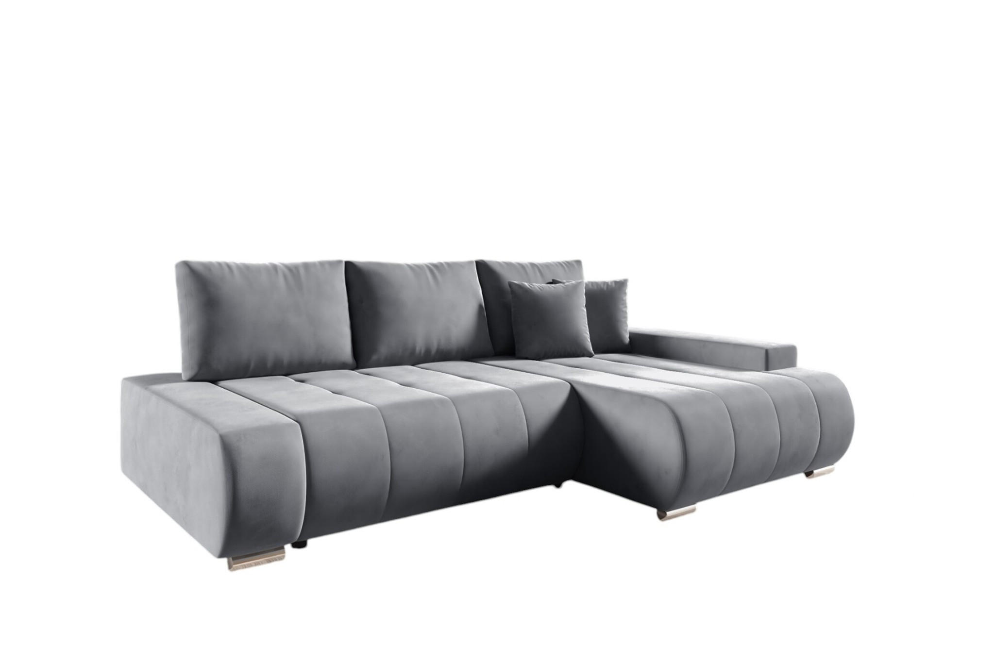 ECKSOFA Elmo - Grau, Holzwerkstoff/Textil (227/153cm) - Fun Möbel