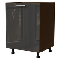 KÜCHENUNTERSCHRANK Essen D1D/60 Graphit Hochglanz / Lava Matt 60 / 50 / 82cm - Dunkelgrau/Graphitfarben, Holz/Holzwerkstoff (60/82/50cm) - Feldmann-Wohnen