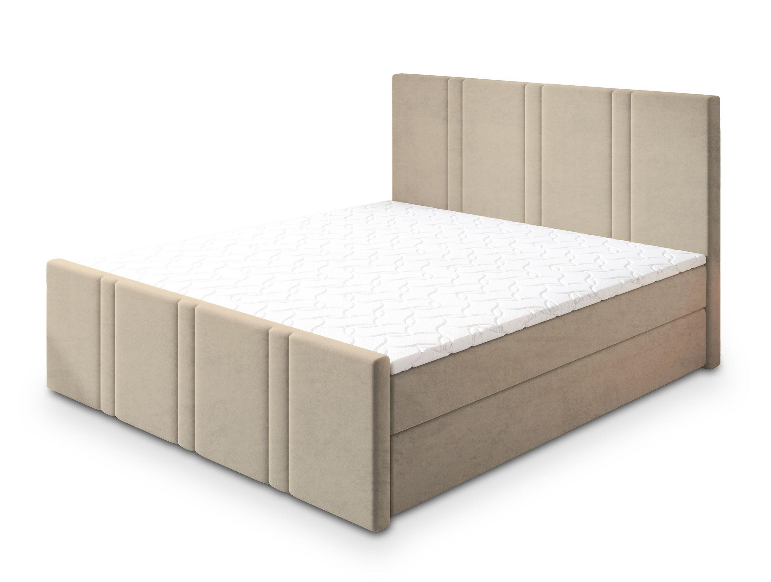 POSTEL BOXSPRING COMOZA 180x200 cm, s matrací a úložným prostorem, béžová - béžová, kompozitní dřevo/textil (180/200cm) - MASSENO