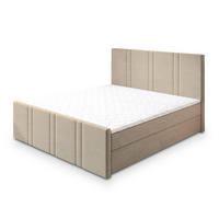 POSTEL BOXSPRING COMOZA 180x200 cm, s matrací a úložným prostorem, béžová - béžová, kompozitní dřevo/textil (180/200cm) - MASSENO