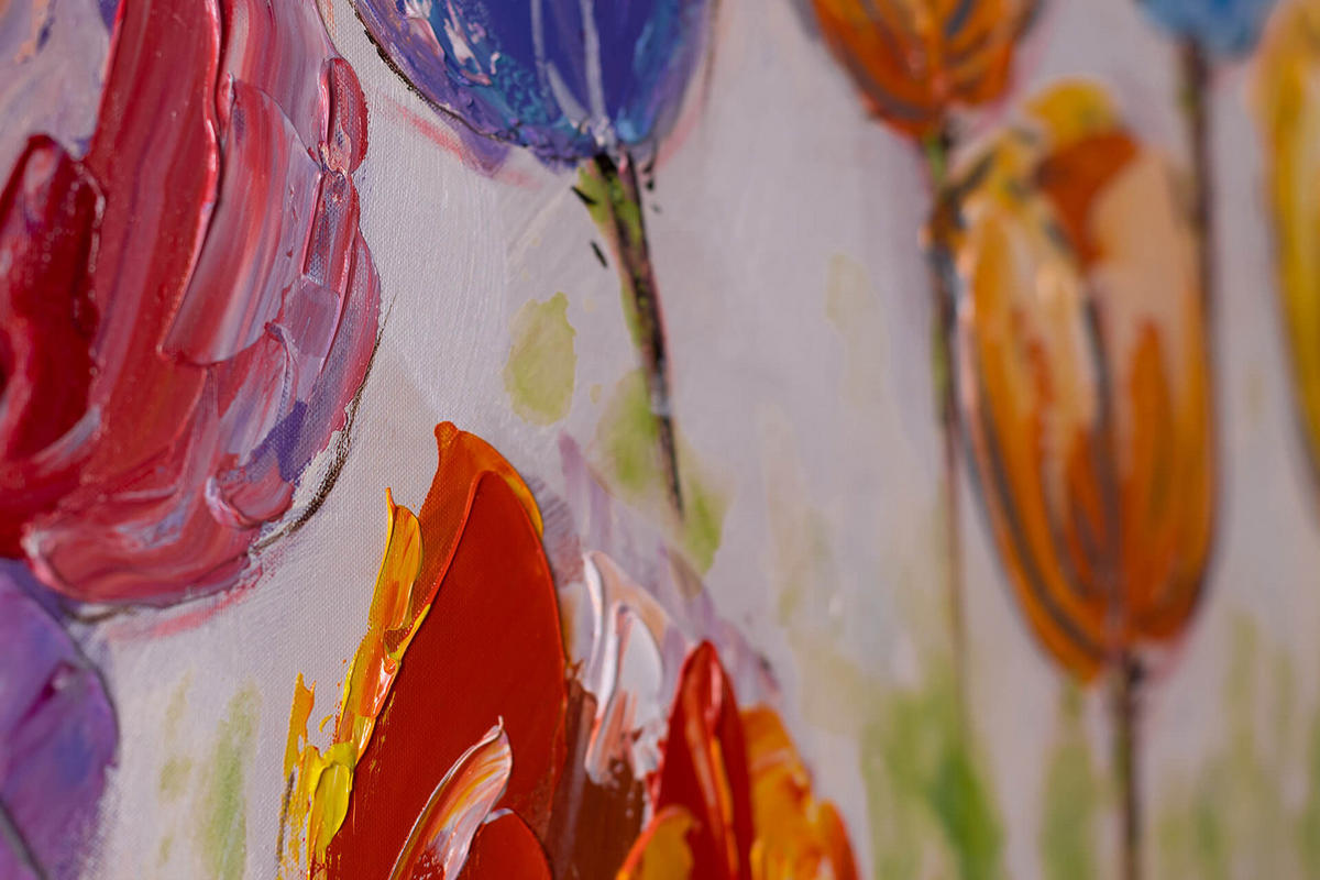 ACRYLBILD HANDGEMALT 120/60 cm - Blau/Gelb, Holz/Textil (120/60cm) - KUNSTLOFT
