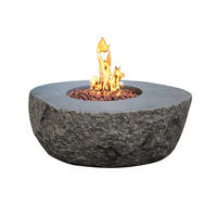 FEUERSTELLE Vesuv in Basalt-Optik aus Faserbeton - Dunkelgrau, Stein (113/44/110cm) - Elementi