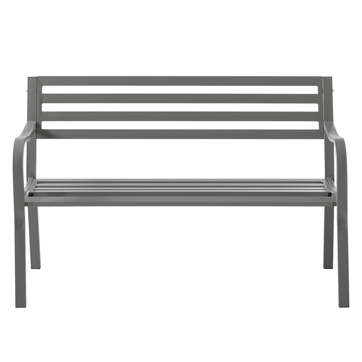 GARTENBANK - Stahl - Anthrazit, Metall (128/81/56cm) - home24