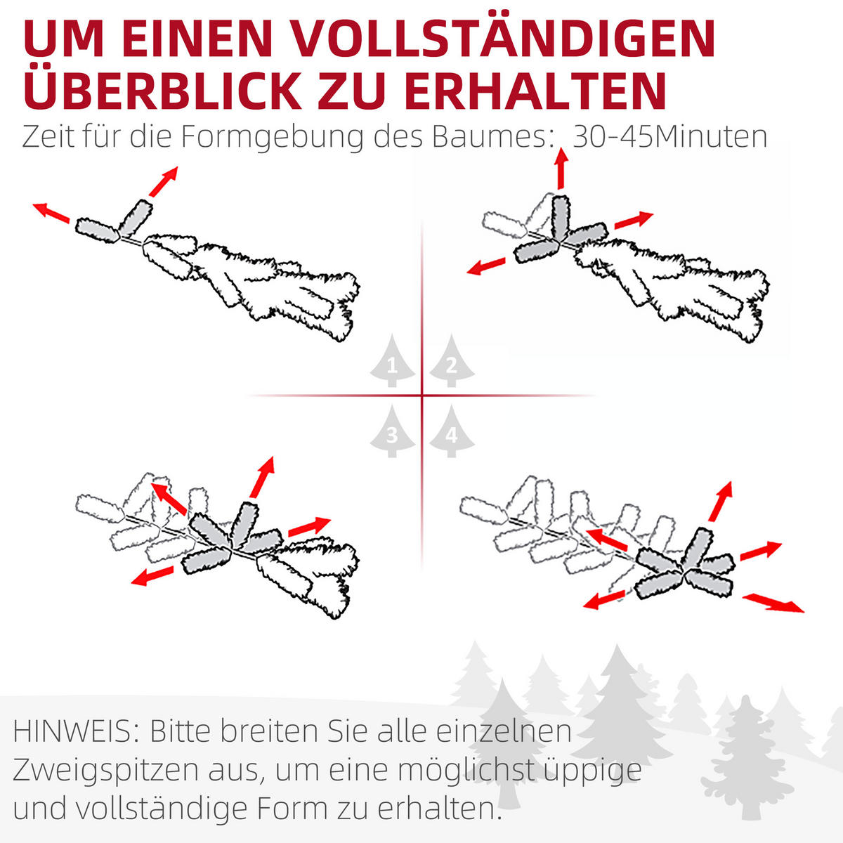 KÜNSTLICHER Weihnachtsbaum, 180 cm Christbaum mit Schnellaufbau Klappsystem - Grün, Kunststoff (180cm) - HOMCOM