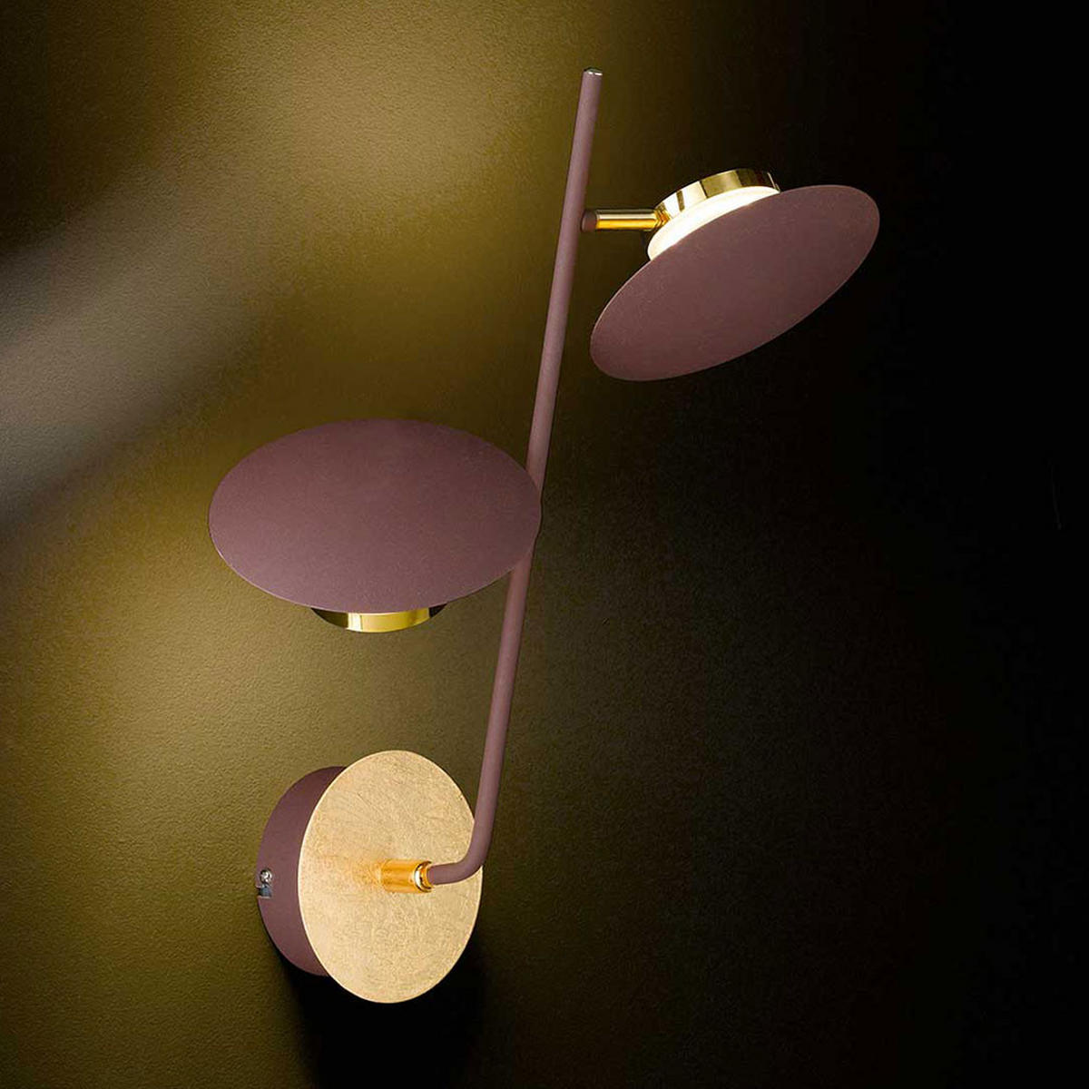 LED WANDLEUCHTE Schwarz Gold - Schwarz, Metall (23/46/15cm)