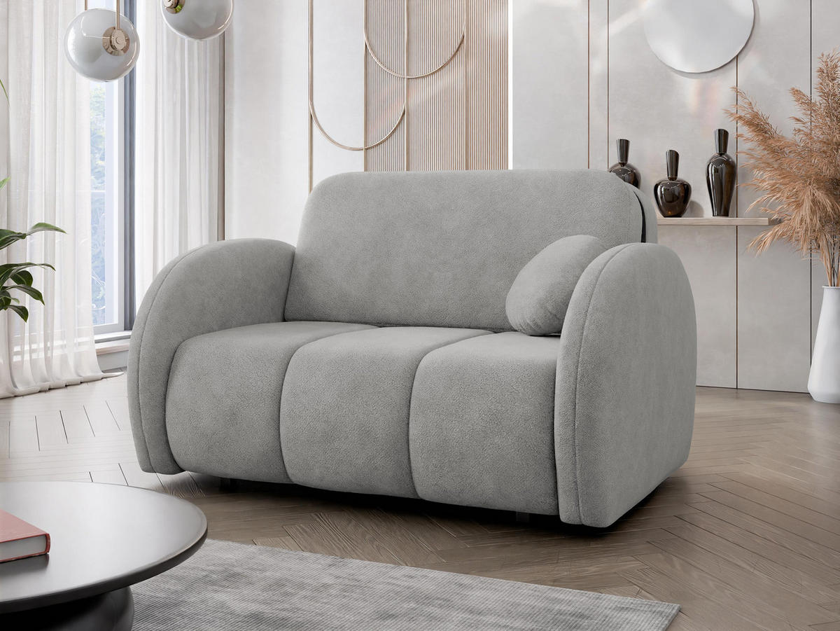 SCHLAFSOFA Viva Comfy II - Hellgrau/Schwarz, Holz/Textil (132/85/103cm) - MIRJAN24
