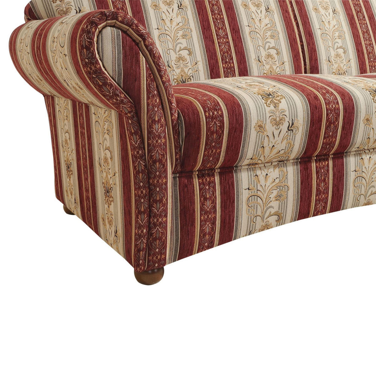 SOFA 2-Sitzer Kama Bezug Chenille Buche nussbaum dunkel / rot - Rot, Kunststoff (151/85/81cm) - 58aufmkessel