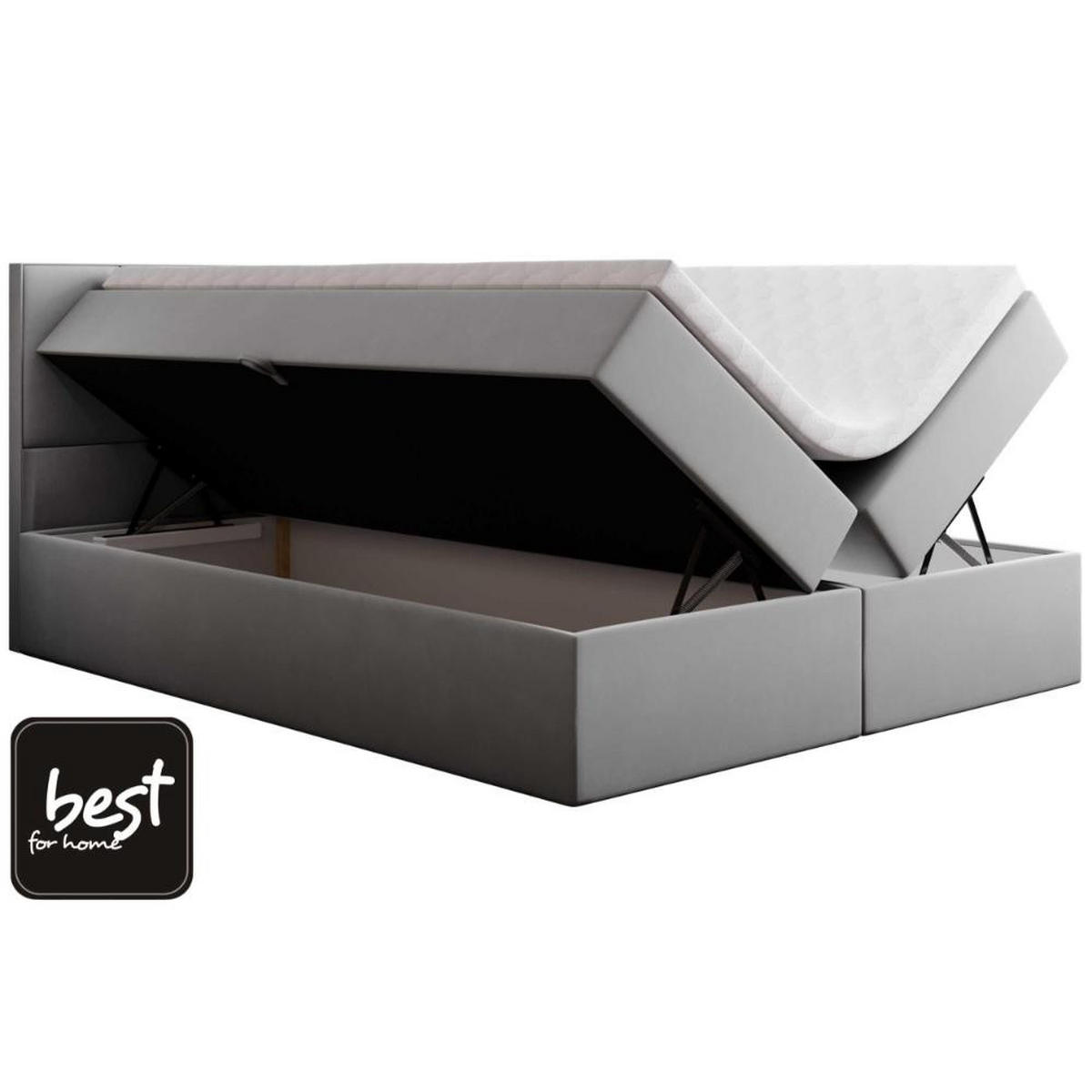 BOXBETT Jubilee Bonellfederkern inkl. Topper - Silberfarben, Holz/Holzwerkstoff (140/200cm) - Best For Home