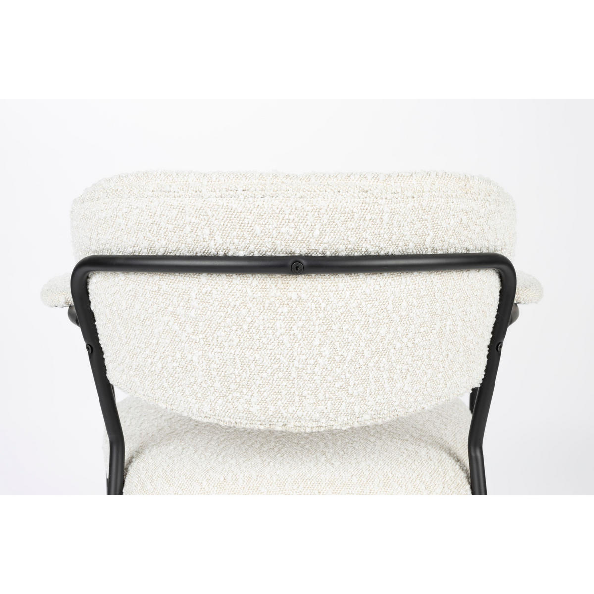 ESSZIMMERSTUHL Jolien Schwarz/ Bouclé - 2 er Set - Weiß, Textil (61/78/56cm) - Housecraft Living