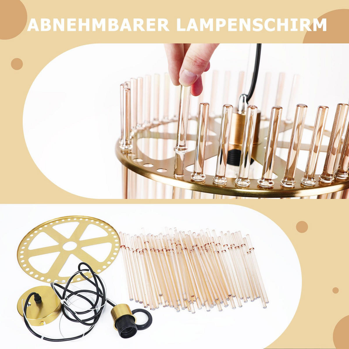 PENDELLEUCHTE AURA Ⅲ 30/10/150 cm - Goldfarben, Metall (30/10/150cm) - Nettlife