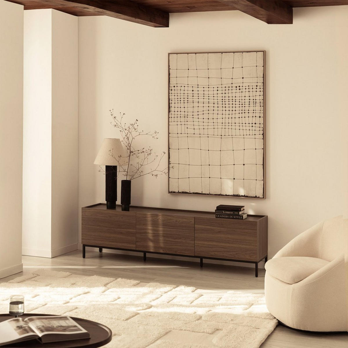 TV-ELEMENT Peyton Walnuss 180 cm x 50 cm - Walnussfarben, Holzwerkstoff (180/50/40cm) - Klast Home