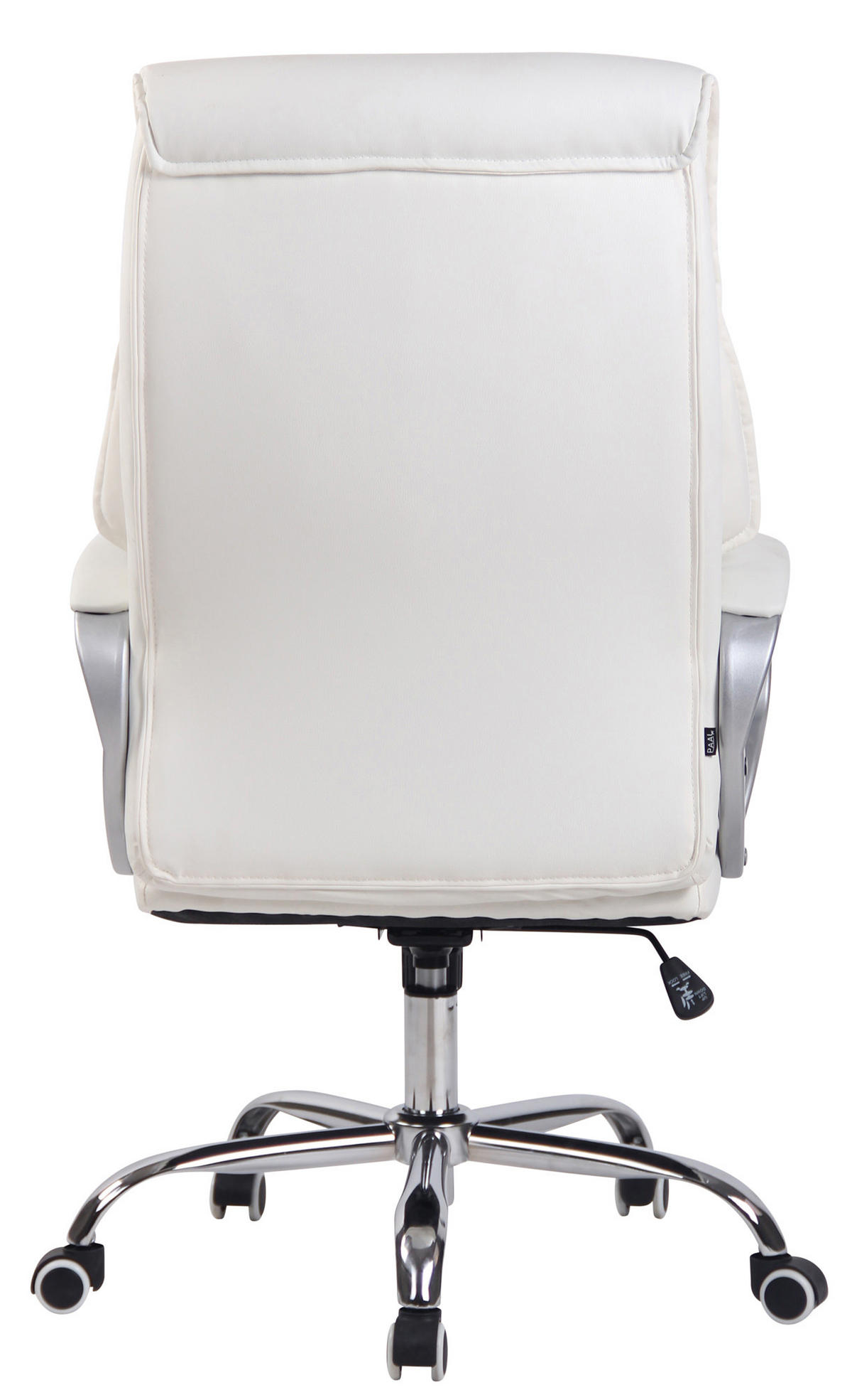 CHEFSESSEL Lederlook weiß - Chromfarben/Weiß, Textil/Metall (64/118/65cm) - CLP