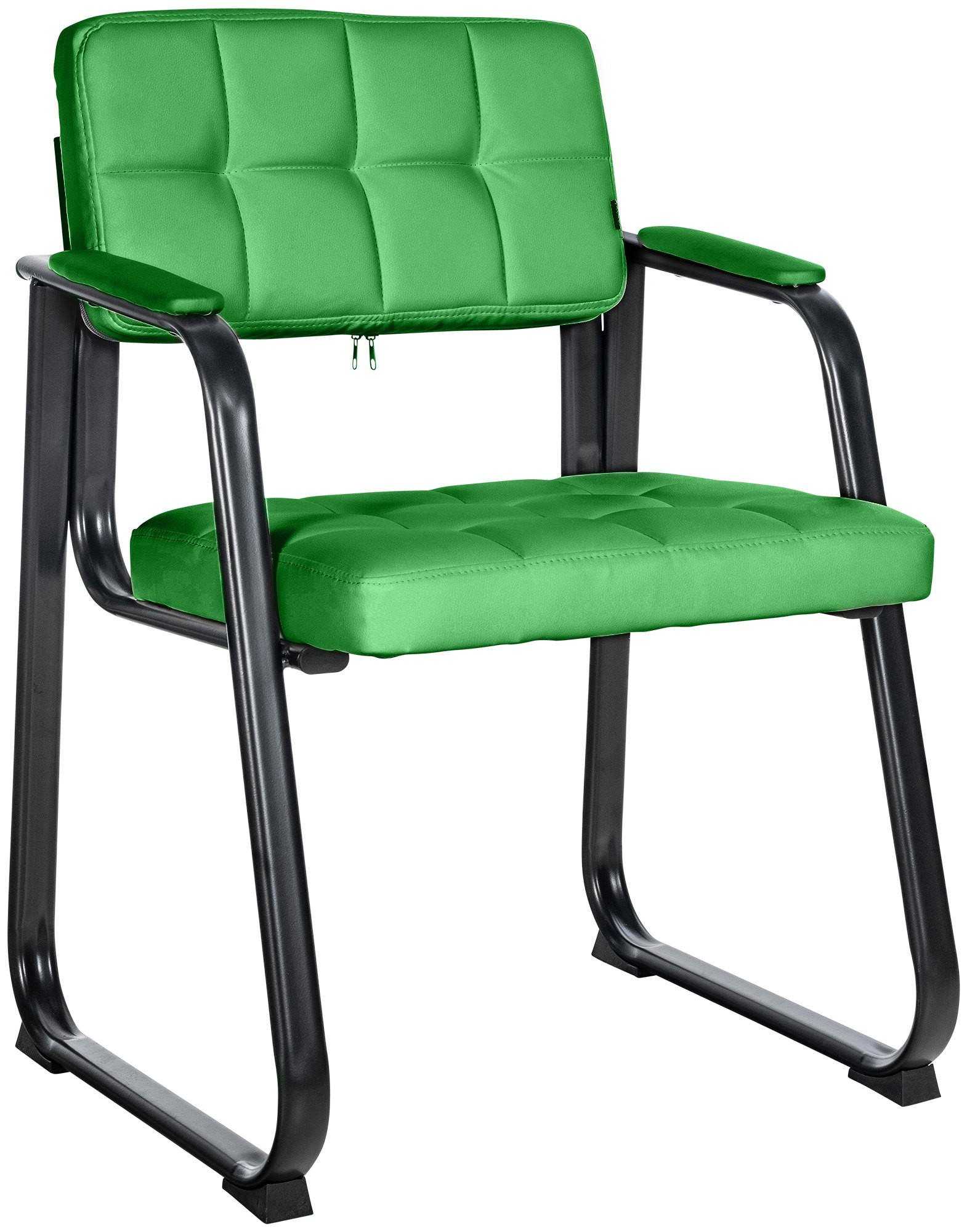 ARMLEHNENSTUHL Lederlook Grün - Grün, Textil/Metall (59/84/58cm) - CLP