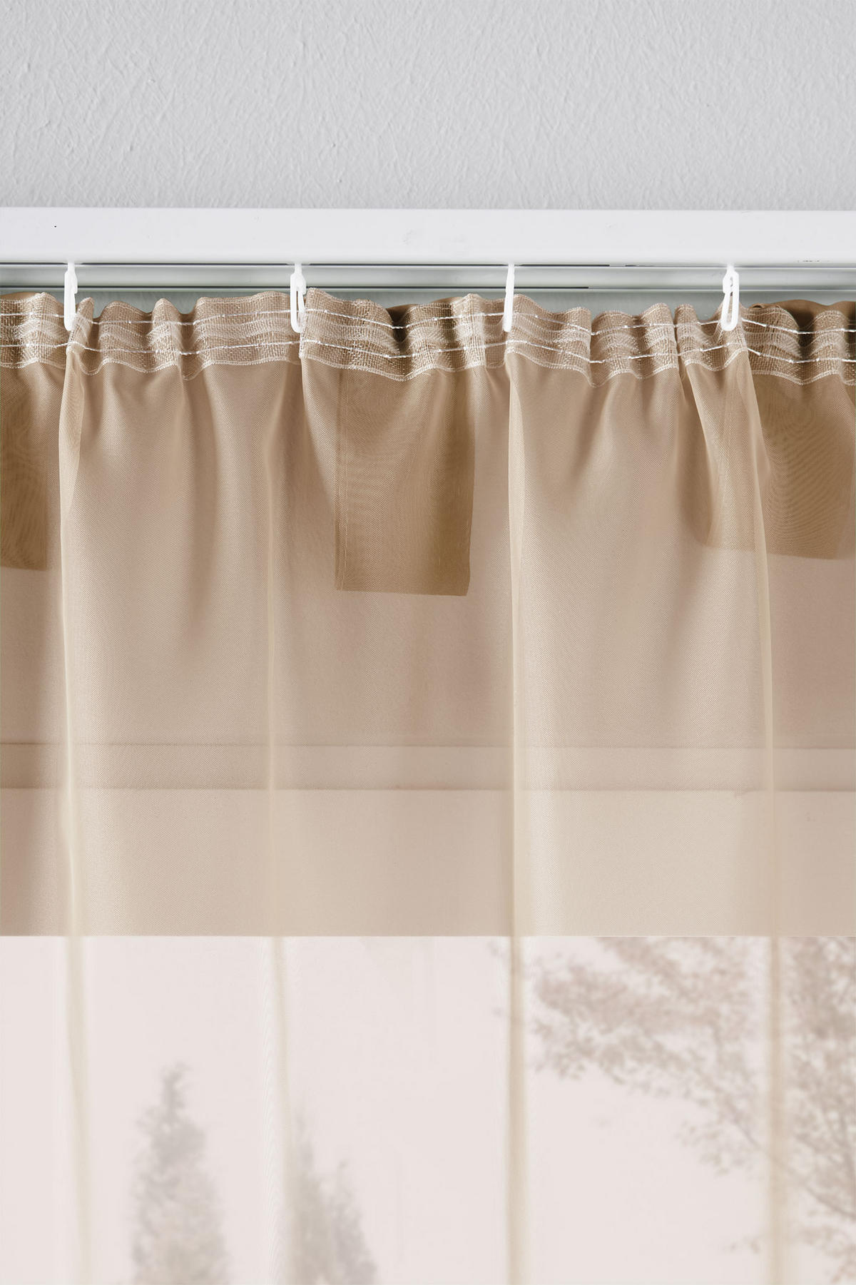 SCHLAUFENGARDINEN Voile 2er Set 175x140 cm Sand - Sandfarben, Textil (140/175cm) - Gardinenbox.eu