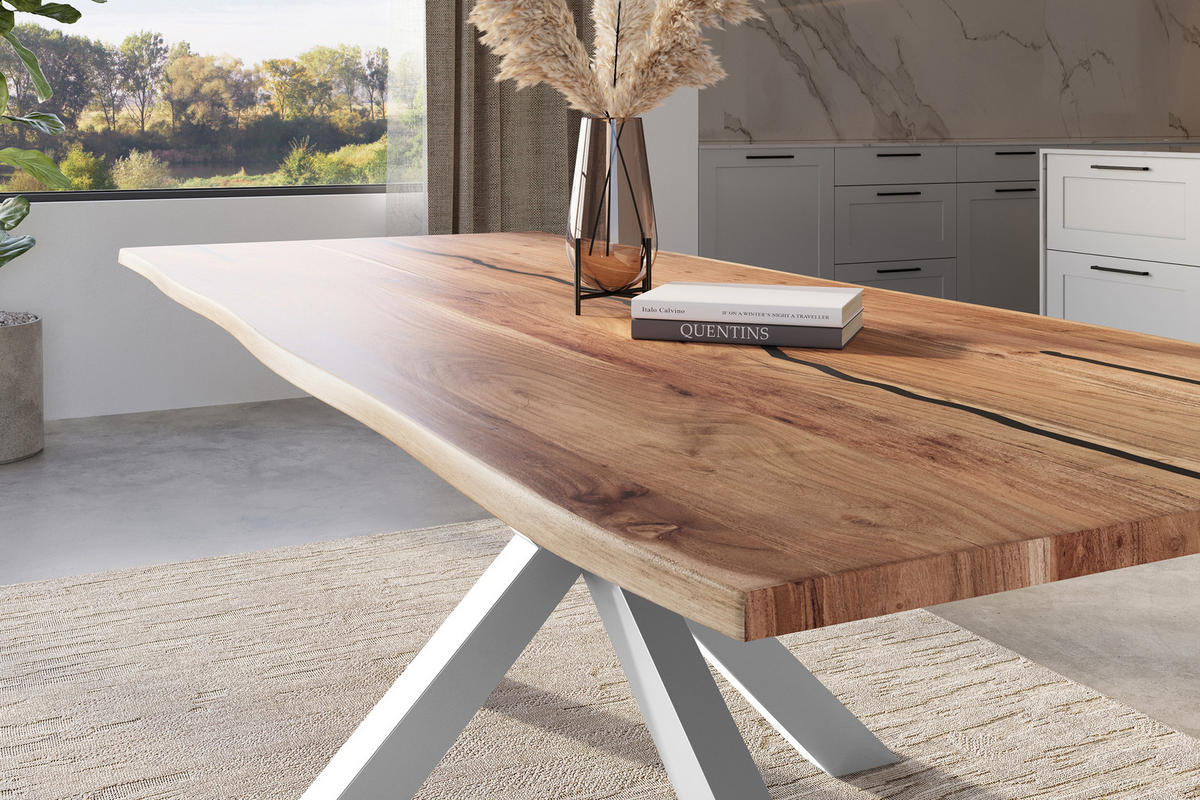 ESSTISCH POLLY - Beige/Naturfarben, Holz (100/280/77cm) - SAM