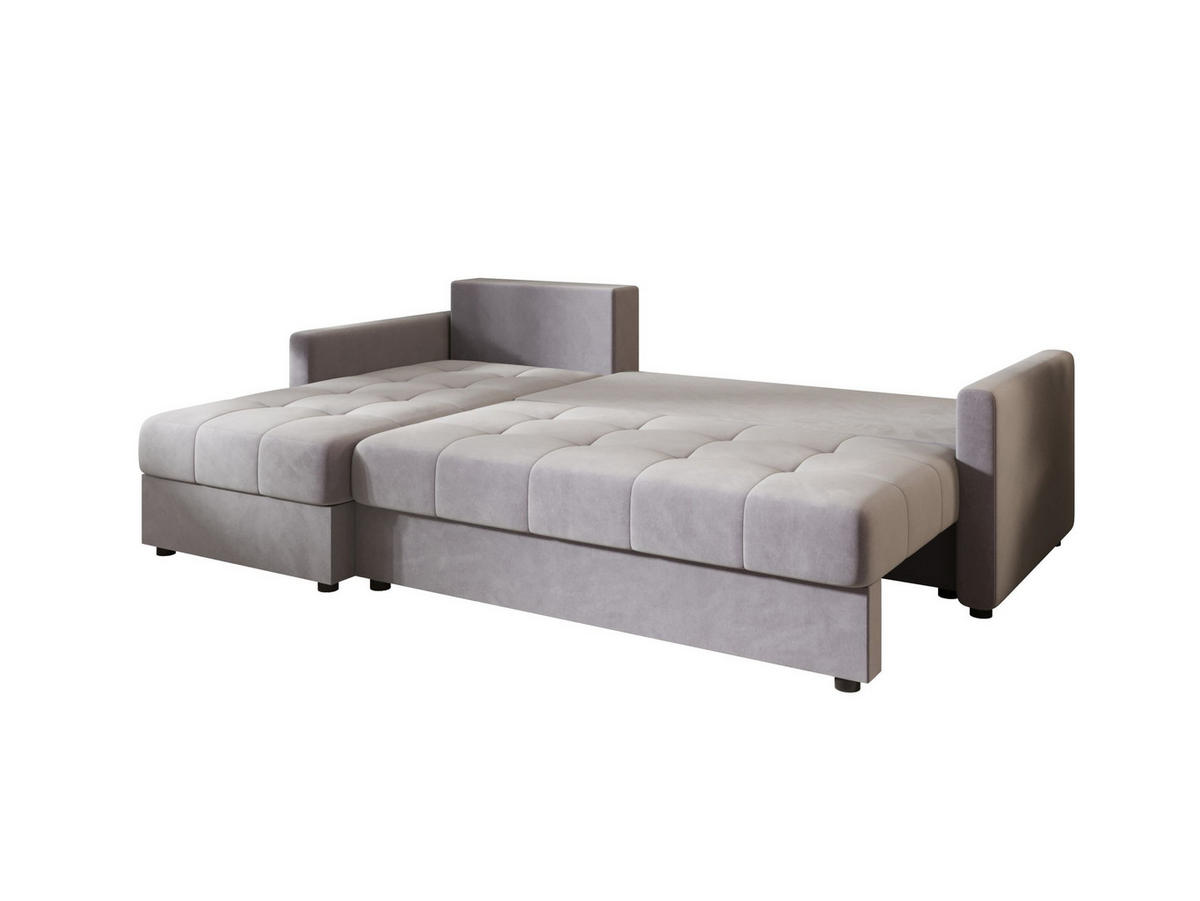 ECKSOFA MOS L BIS Itaka 50 Links mit Schlaffunktion - Grau, Textil (220/143cm) - Bedante