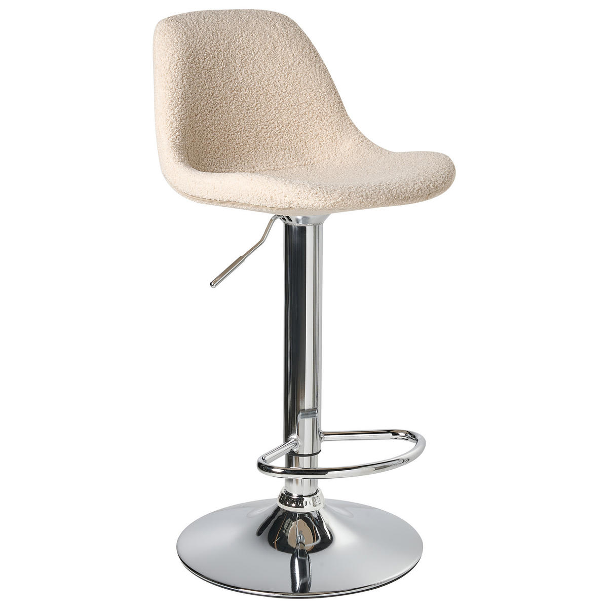 BARHOCKER 2er-Set Bouclé drehbar Hellbeige Kahla - Beige/Silberfarben, Textil (39/80/42cm) - Beliani
