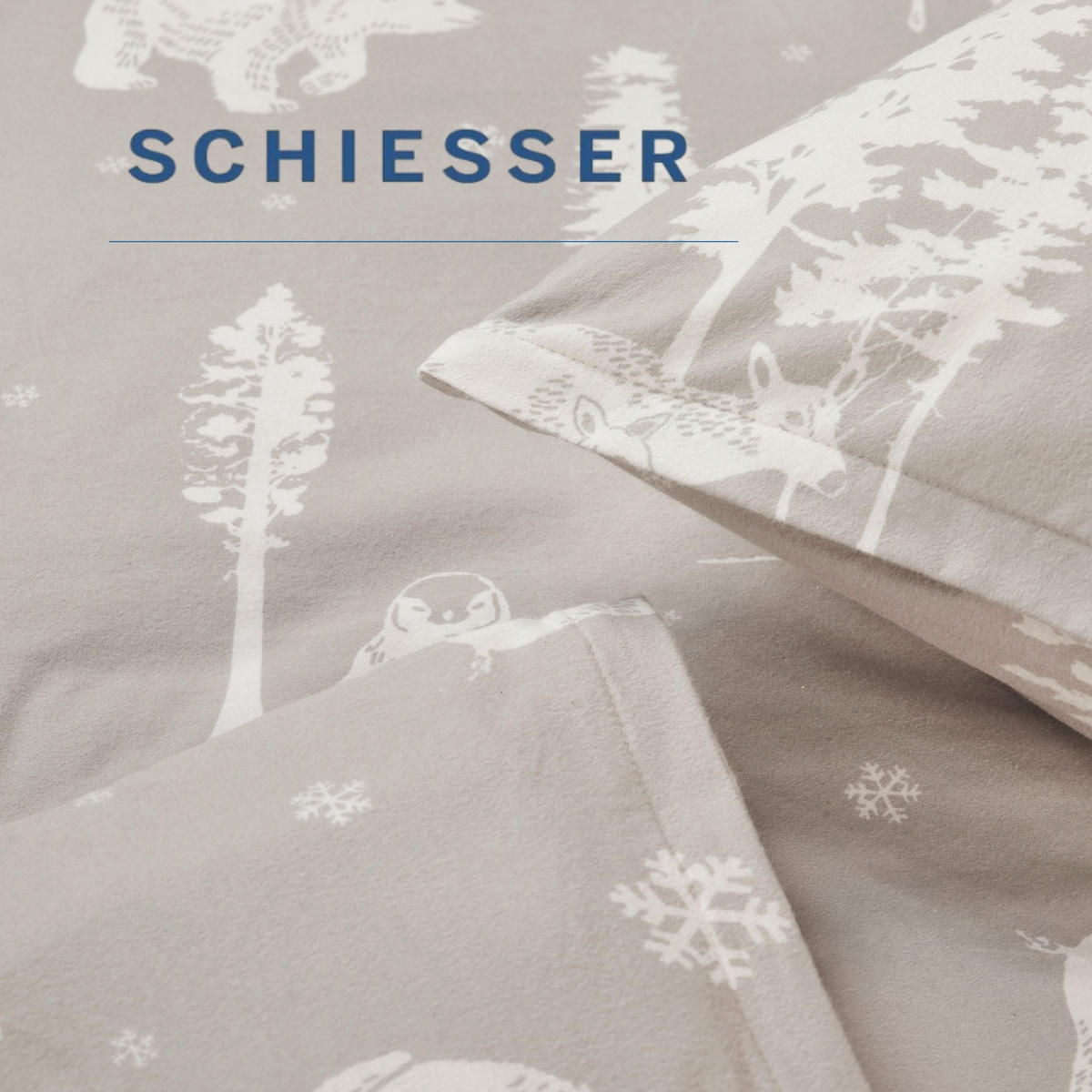 BETTWÄSCHESET Nordic - Feinbiber - 2-teilig - 135 x 200 cm - Greige - Greige, Textil (135/200cm) - SCHIESSER