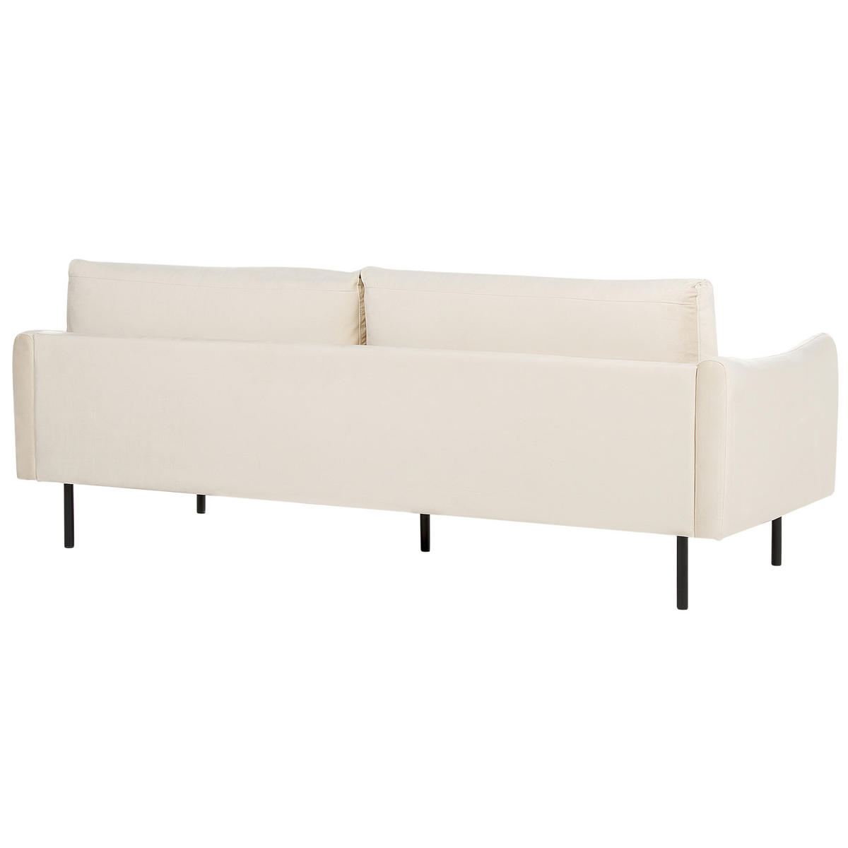 SOFA-SET 5-Sitzer Samtstoff Hellbeige mit Ottomane Vinterbro - Beige/Schwarz, Textil (220/85/85cm) - Beliani