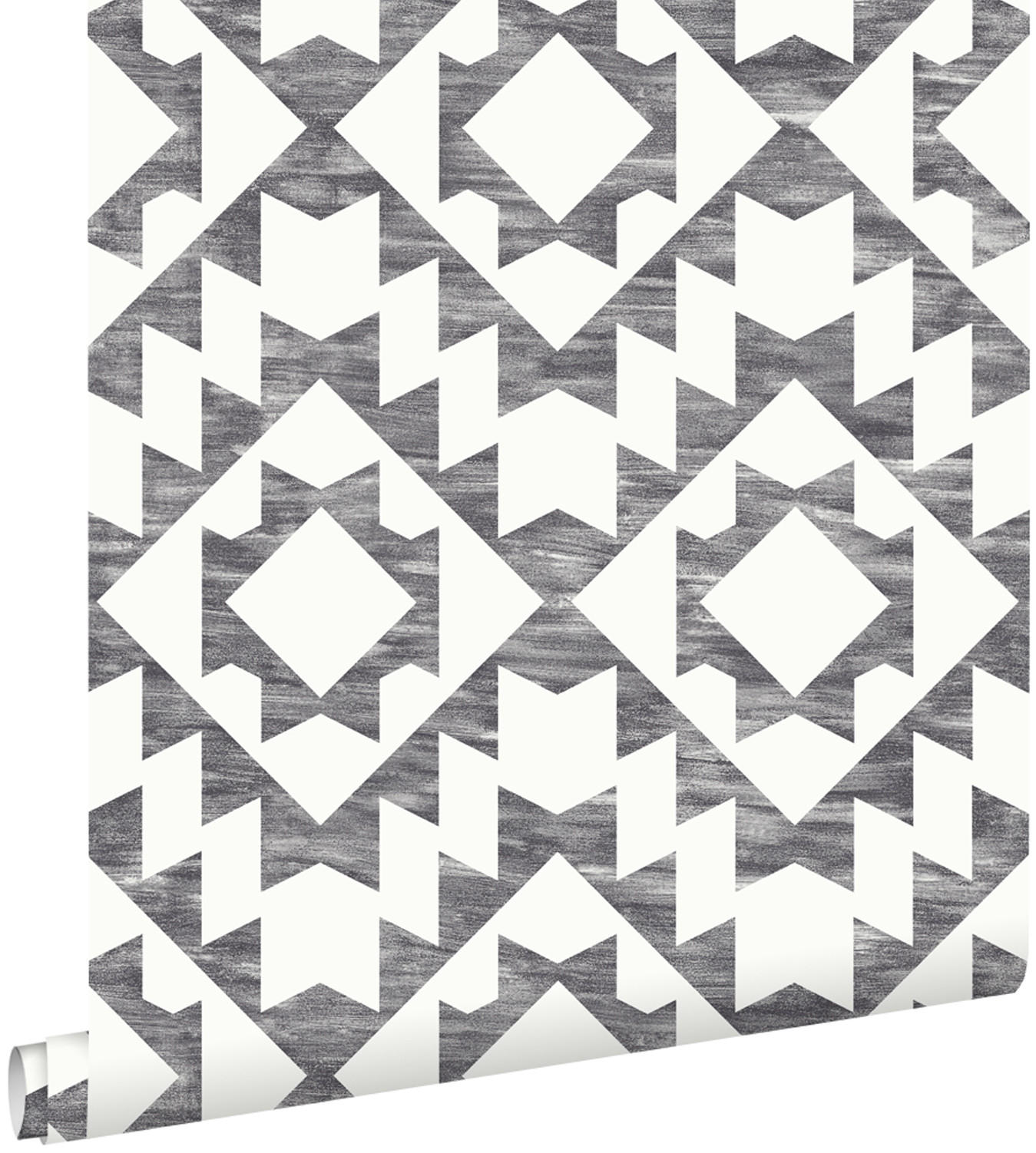 TAPETE Marrakescher Aztec-Teppich 53 cm x 10.05 m - Schwarz, Papier (53/1000cm) - ESTAhome