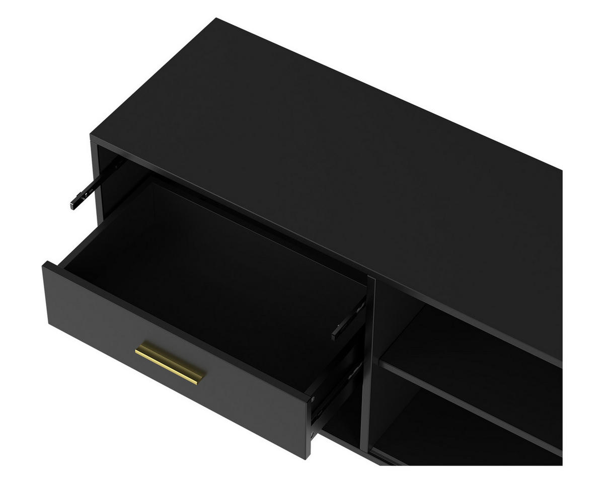 TV-SCHRANK in 160/45/35 cm - Schwarz, Holzwerkstoff (160/45/35cm) - HOMAVO