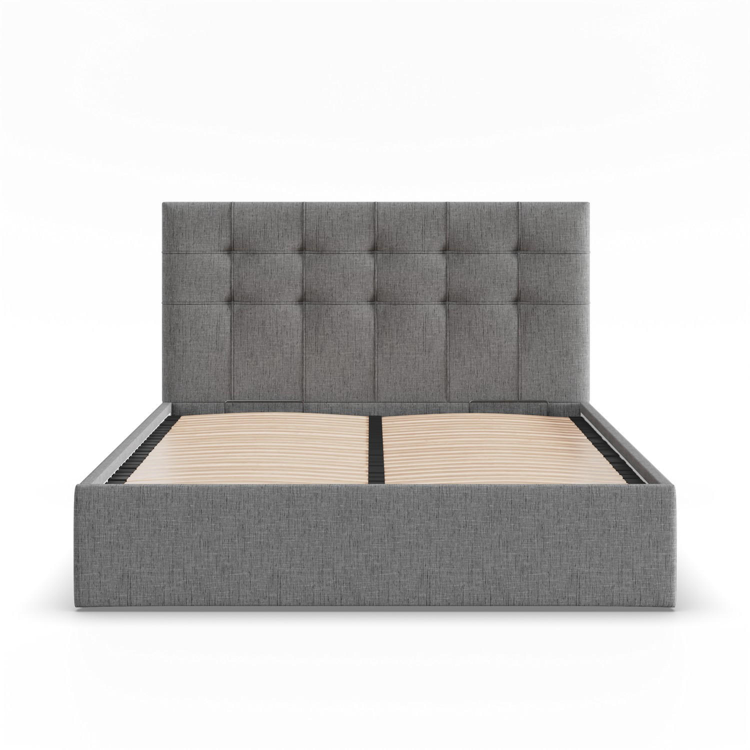 POLSTERBETT MIT KOPFTEIL 160x200 mit Bettkasten SORIA, Grau - Dunkelgrau, Textil (160/200cm) - Mebligo
