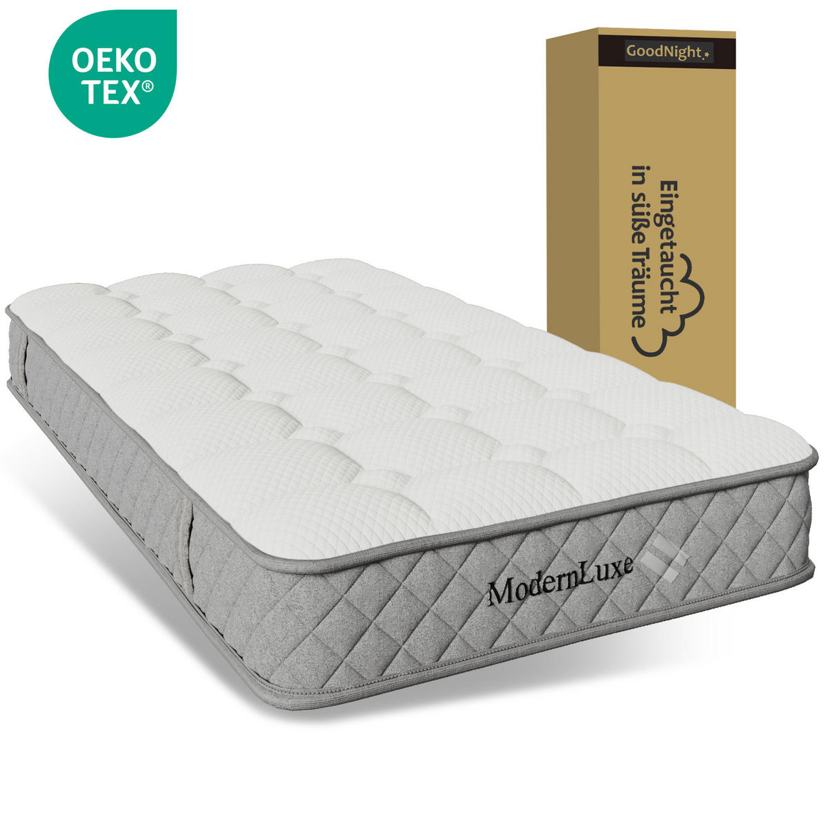 ČALÚNENÁ posteľ z ľanu 90x200 cm béžová s vysokým čelom, LED osvetlením, USB/Type-C a úložným priestorom - béžová, textil (90/200cm) - Modfu