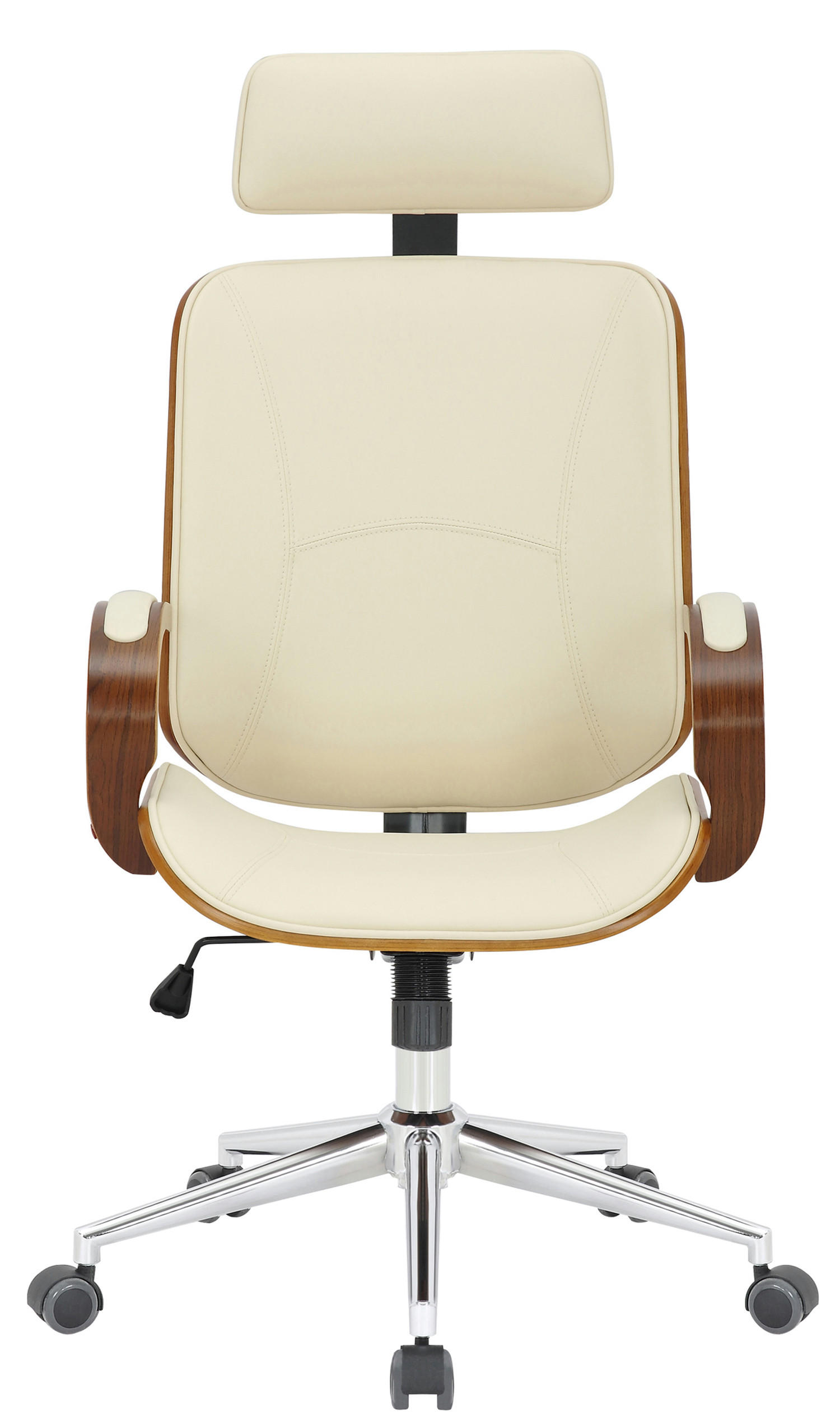 BÜROSTUHL Daytona, Walnuss/Creme - Creme, Textil/Metall (70/125/70cm) - TPFLiving