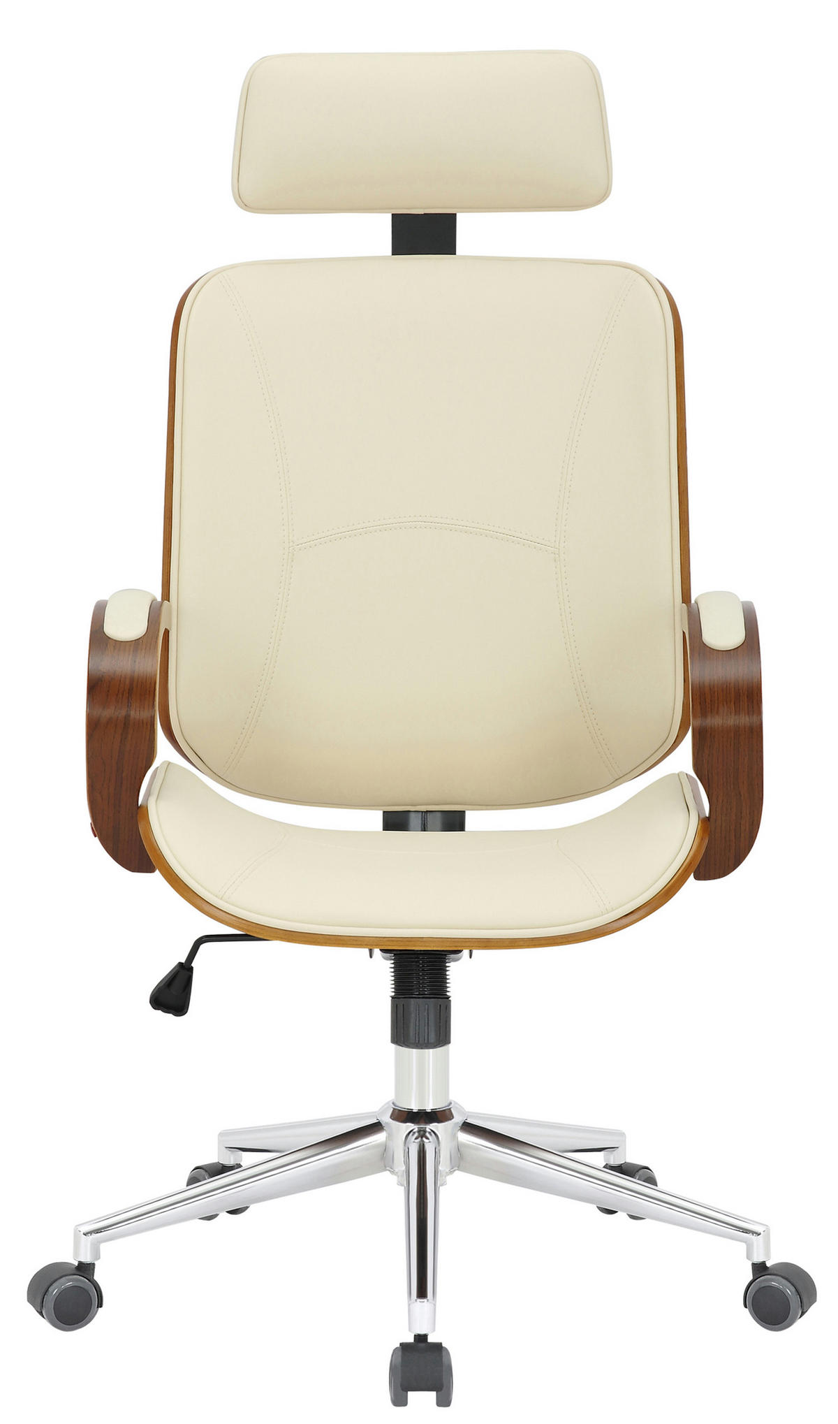 BÜROSTUHL Daytona, Walnuss/Creme - Creme, Textil/Metall (70/125/70cm) - TPFLiving