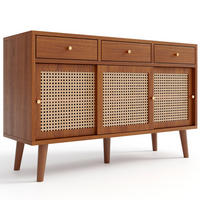 SIDEBOARD mit Walnuss-Finish, verstellbaren Böden & Metallgriffen walnuss 120x40x78 cm - Walnussfarben, Holzwerkstoff (40/78/120cm) - Luhomfu