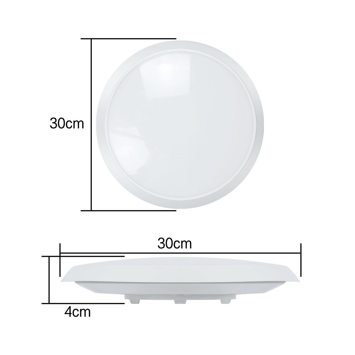DECKENLEUCHTE Altheara 30/30/6.5 cm - Weiß, Kunststoff (30/30/6.5cm) - ZMH