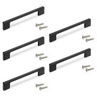 MÖBELGRIFFE Montreal, L160mm, 128mm Achsenabstand, Zamak, Schwarz lackiert 5er-set - Schwarz, Kunststoff (12/3/19cm) - EMUCA