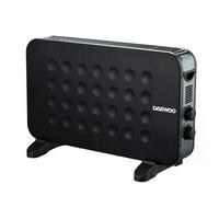 KONVEKTOR – Daewoo DHS-3317C – 2000 W, 3 Heizstufen, Thermostat, Überhitzungsschutz, Kippschutz, Mobiler Heizkörper, Leise, Energiesparend - Schwarz, Metall (44/64/33cm)