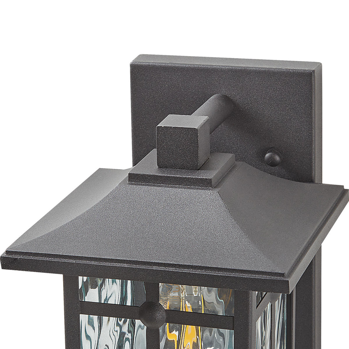 AUSSENWANDLEUCHTE Teviot 17/17/30 cm - Schwarz, Metall (17/30/17cm) - Beliani