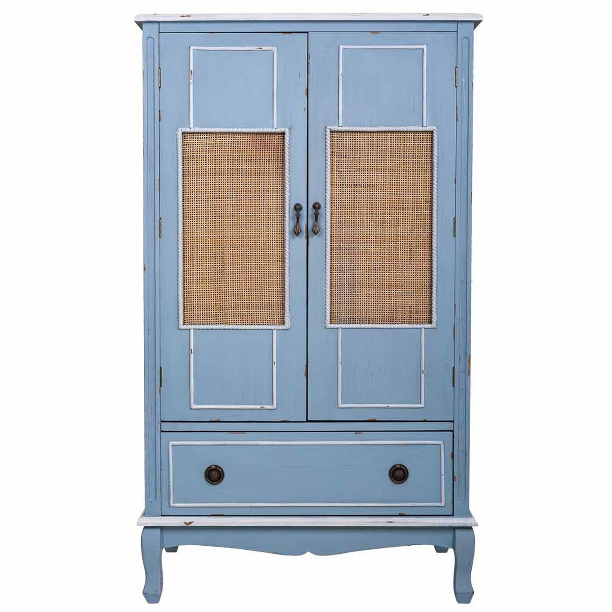 SCHRÄNKE aus Holz 80x42x138 cm - Blau, Holz (80/138/42cm) - Wanderlust