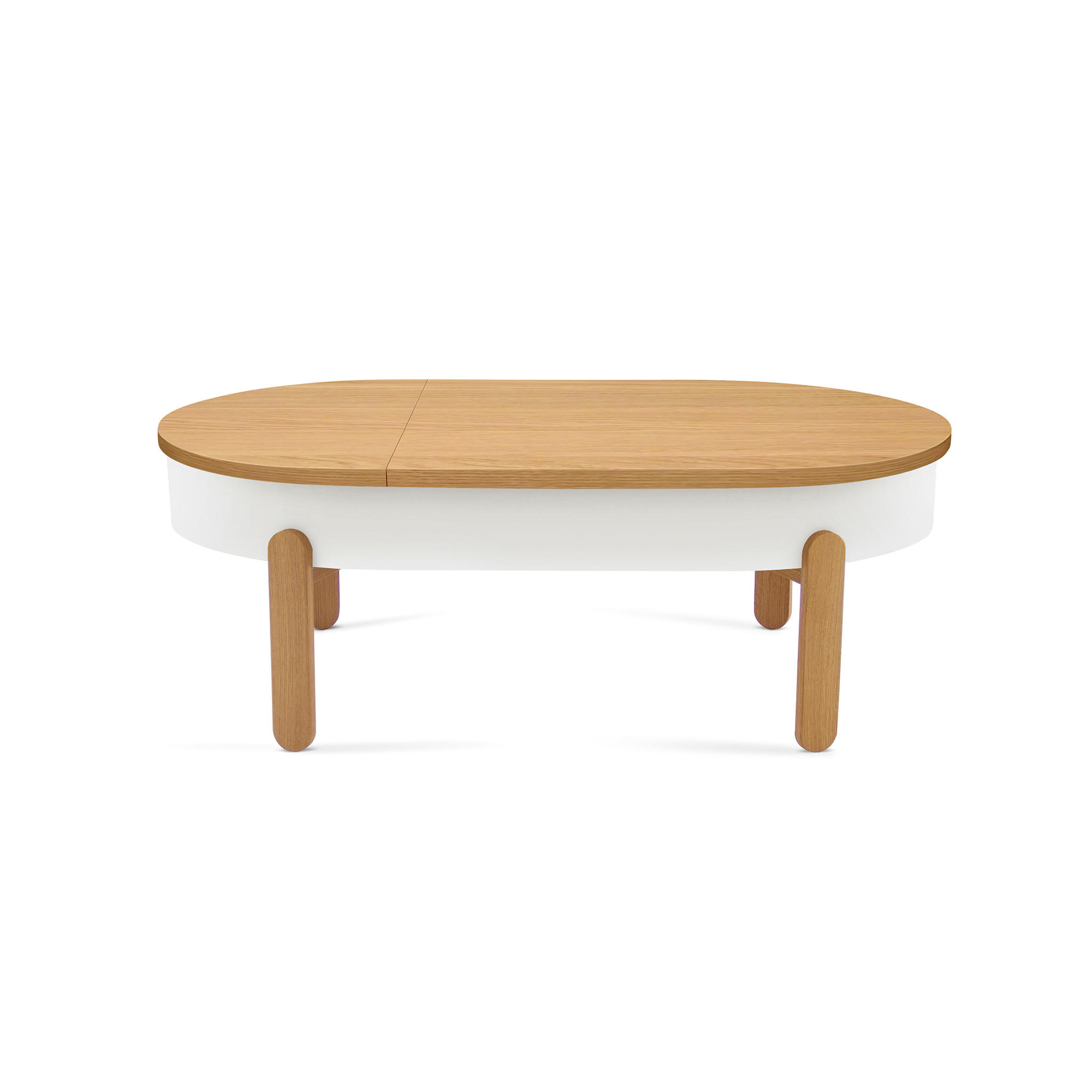 COUCHTISCH Batea L - Eichefarben/Weiß, Holz (60/100/35cm) - Woodendot