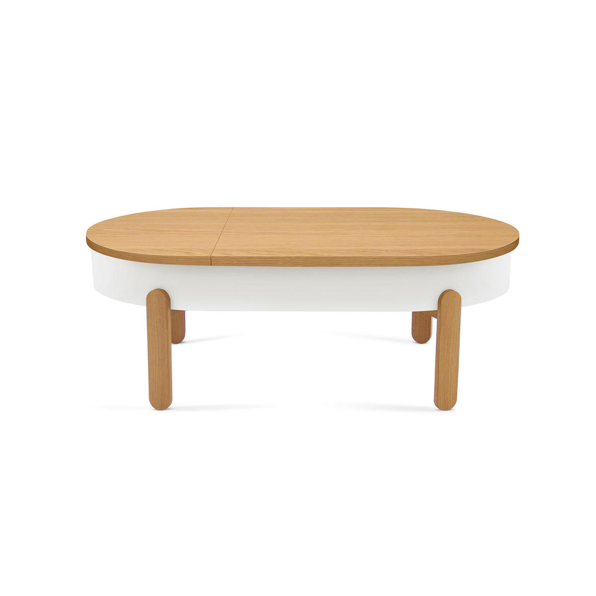 COUCHTISCH Batea L - Eichefarben/Weiß, Holz (60/100/35cm) - Woodendot