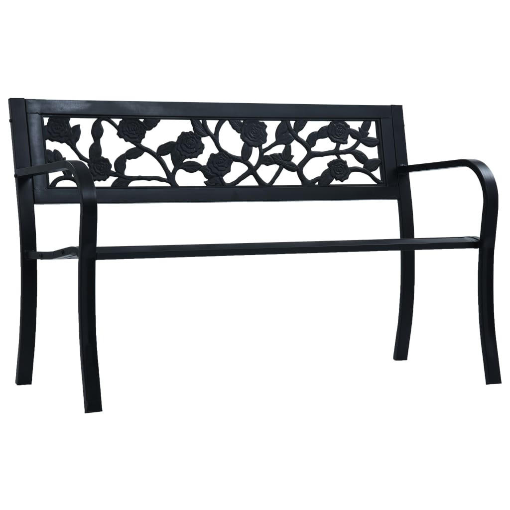 furnicato Gartenbank Schwarz 125x77x53 cm