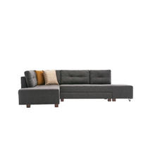 ECKSOFA mit rollbarer Schlaffunktion - Anthrazit/Walnussfarben, Holzwerkstoff/Kunststoff (280/206cm) - myHomelando
