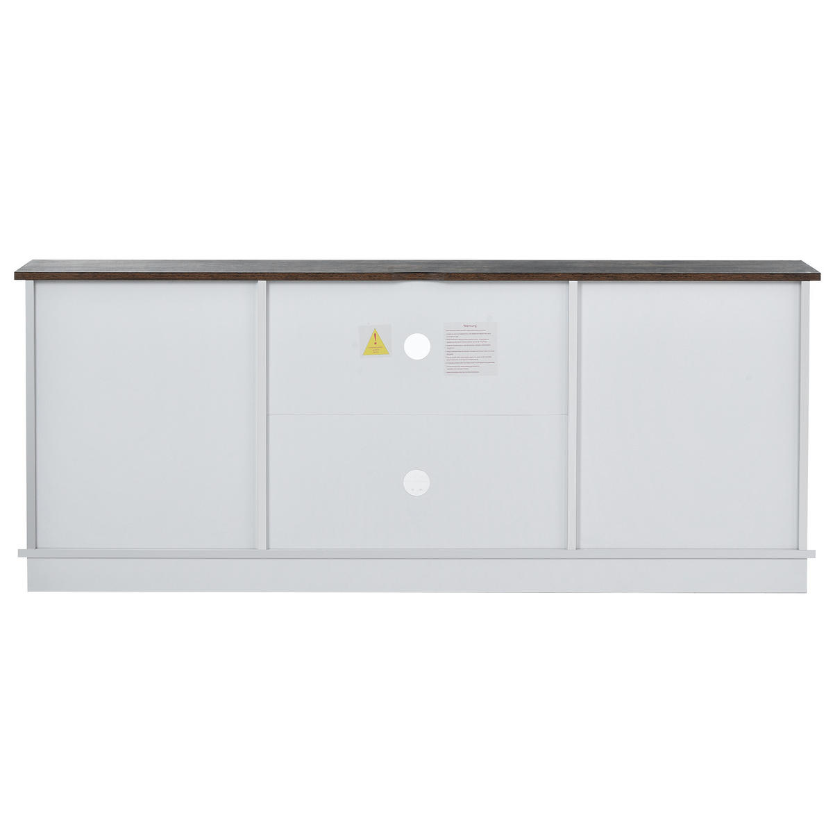 TV-LOWBOARD 150/40/60 cm braun/weiß aus Spanplatte mit Schiebetüren - Weiß, Holzwerkstoff (150/60/40cm) - OKWISH